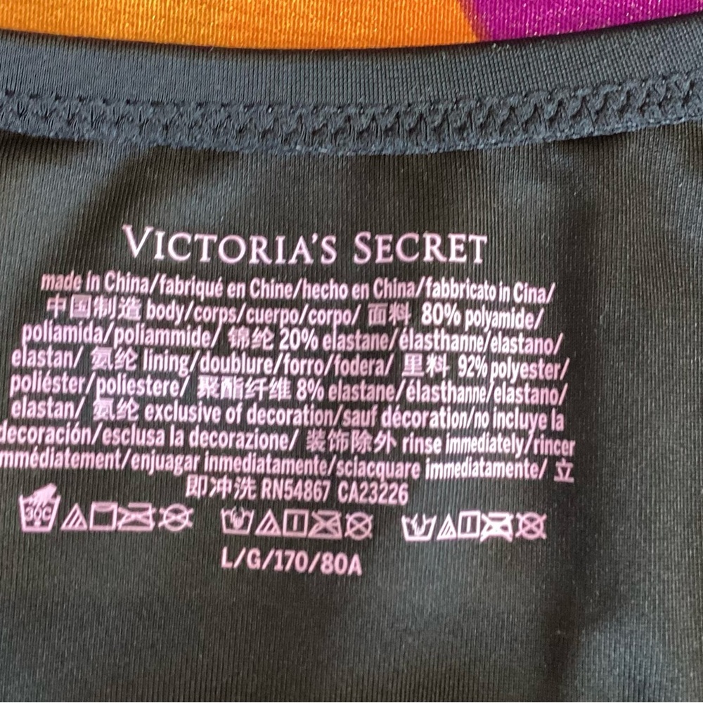 NWOT Victoria's Secret Black Bikini with Gold Accents L - Picture 10 of 11